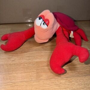 SEBASTIAN Plush The Little Mermaid Disneyland Walt Disney World Plush 14" VTG